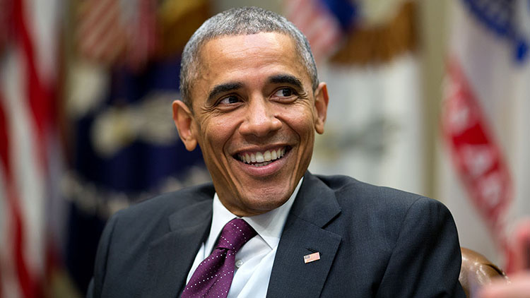 President Barak Obama smiling
