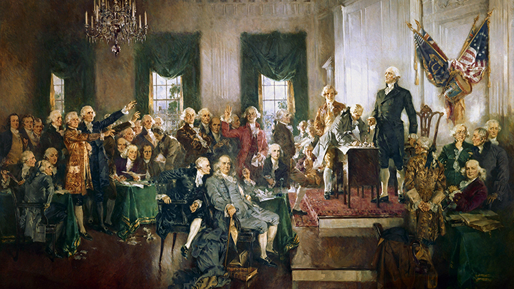 painting of founders signing the Constitution