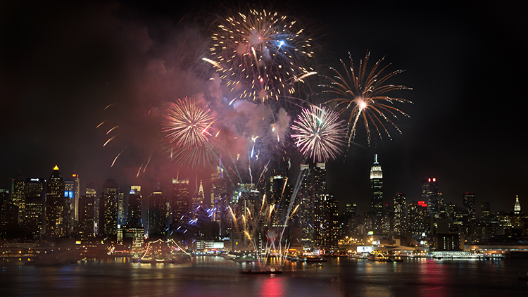 Fireworks over New york