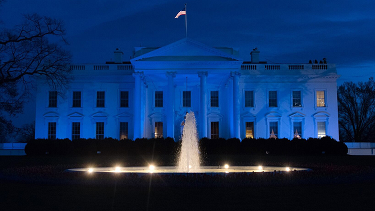 White House lit blue for Autism Awareness Day