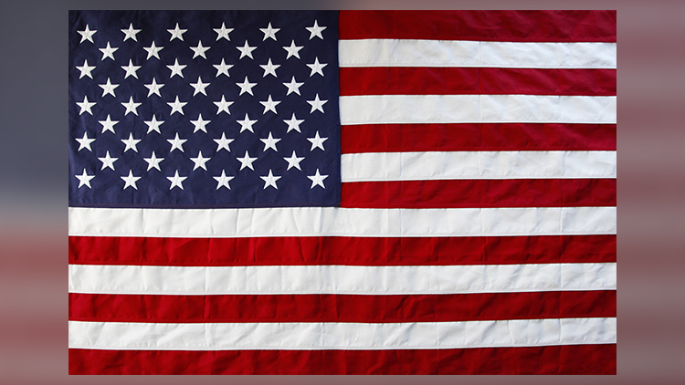 Primer plano de la bandera americana
