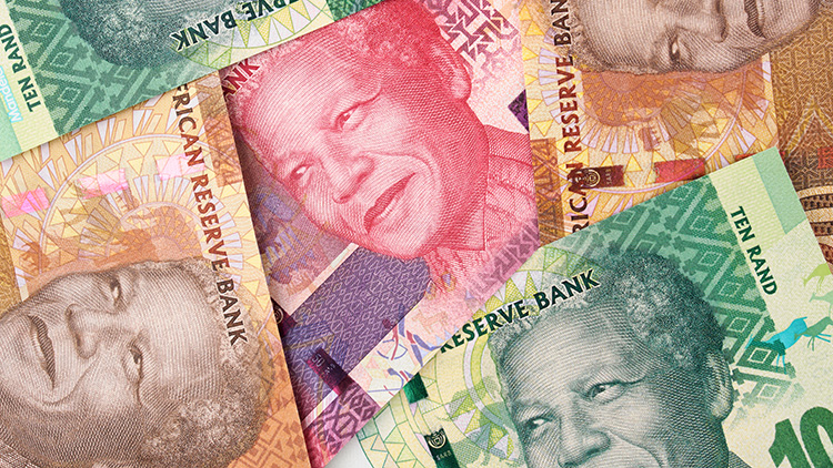 Billetes de rand de Sudáfrica.